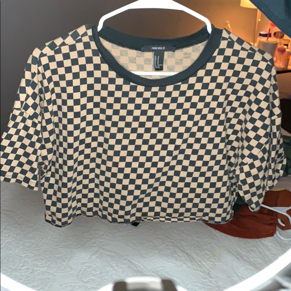 Checked crop top